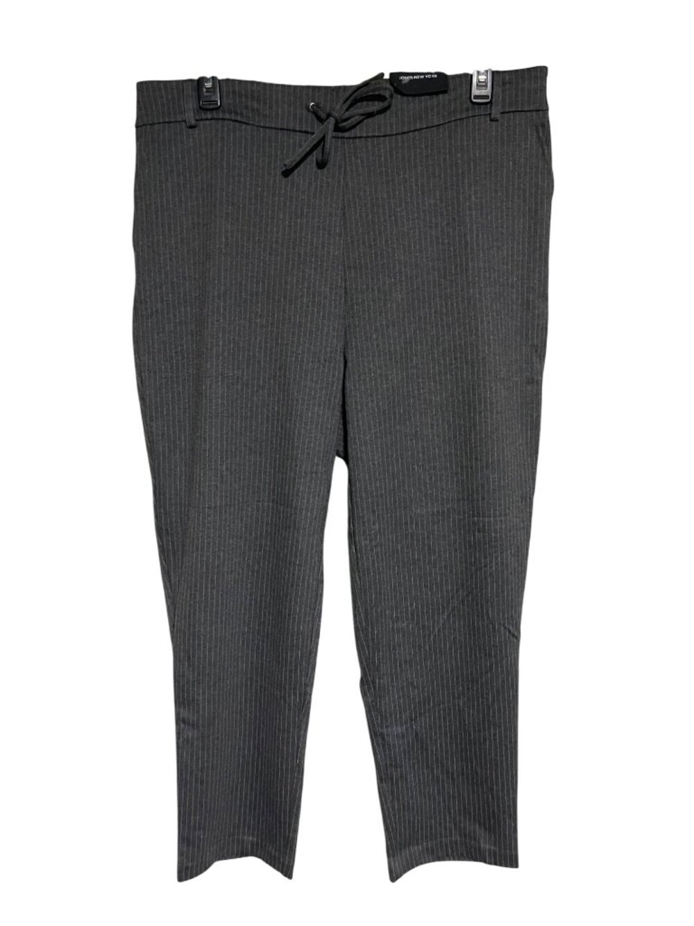 Jones New York Gray Pinstriped Pull On Pants Womens 2X Casual Fridays Comfort